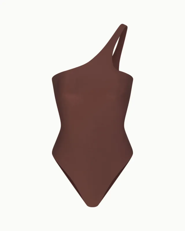 One Shoulder One Piece | Chocolate sold by KHY