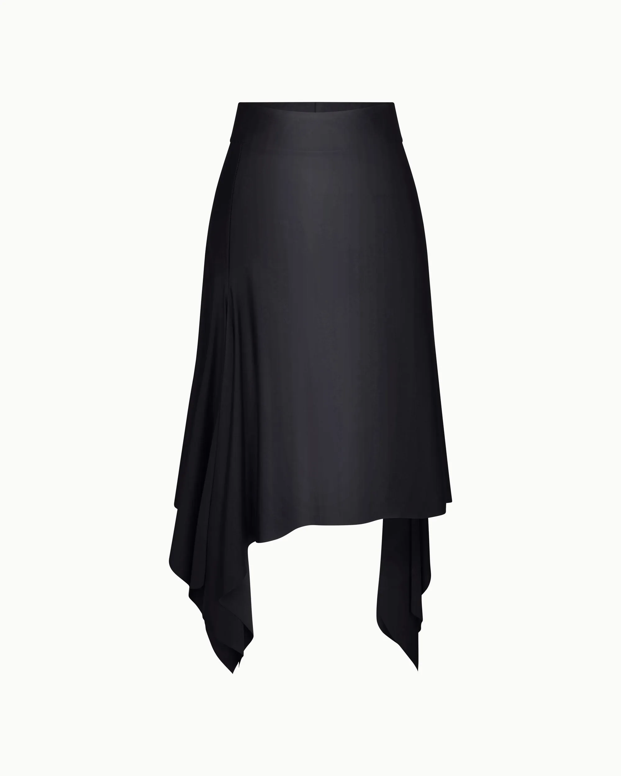 Sleek Stretch Asymmetrical Skirt | Black sold by KHY