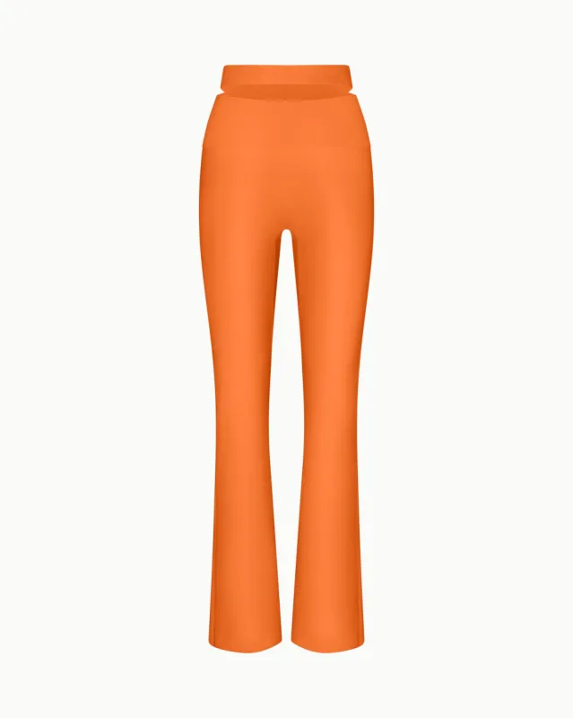 Sleek Stretch Cutout Foldover Pant | Papaya sold by KHY