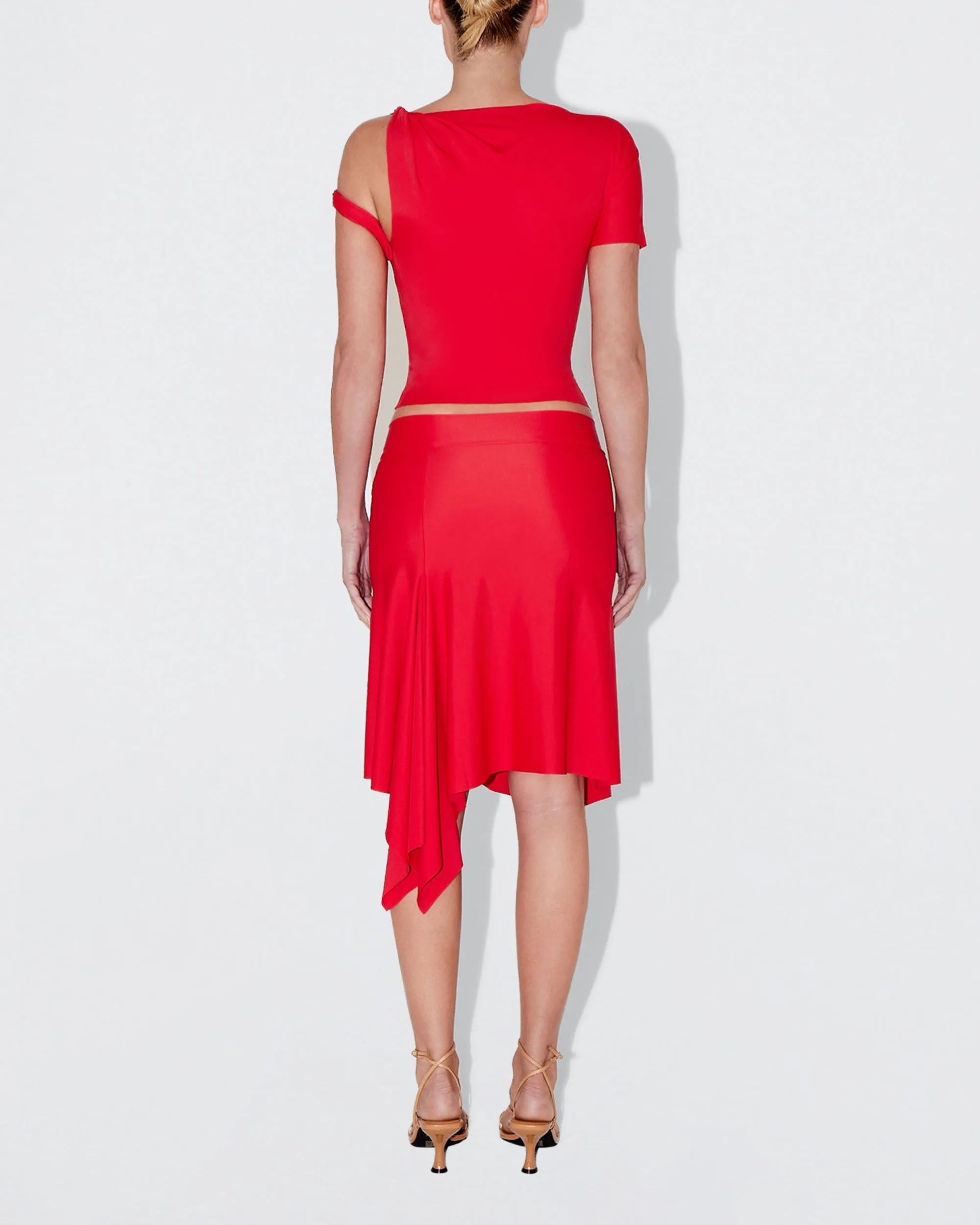 Sleek Stretch Twisted Top | Tomato sold by KHY product image thumbnail 4