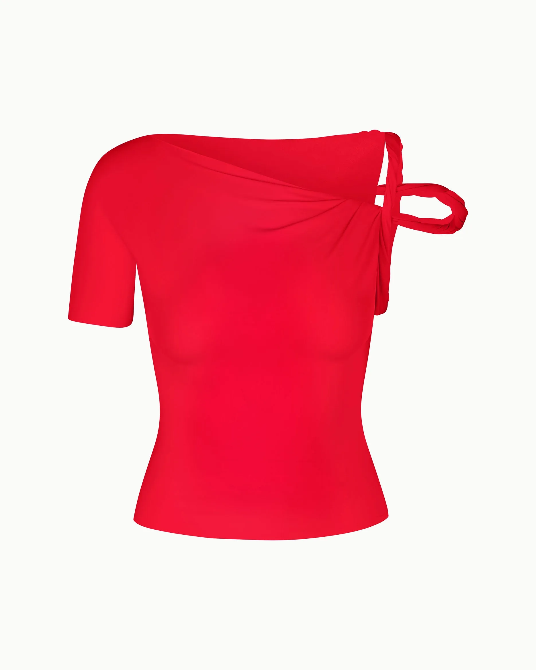 Sleek Stretch Twisted Top | Tomato sold by KHY