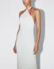 Soft Stretch Halter Maxi Dress | Pearl White sold by KHY