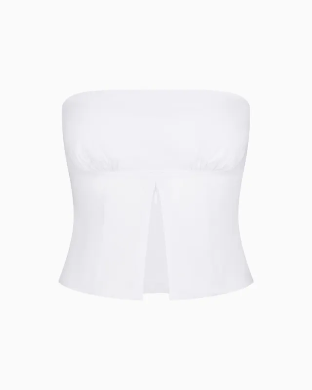 Poplin Tube Top | White sold by KHY