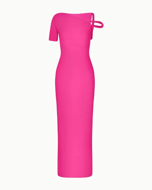 Sleek Stretch Twist Maxi Dress | Fuchsia sold by KHY