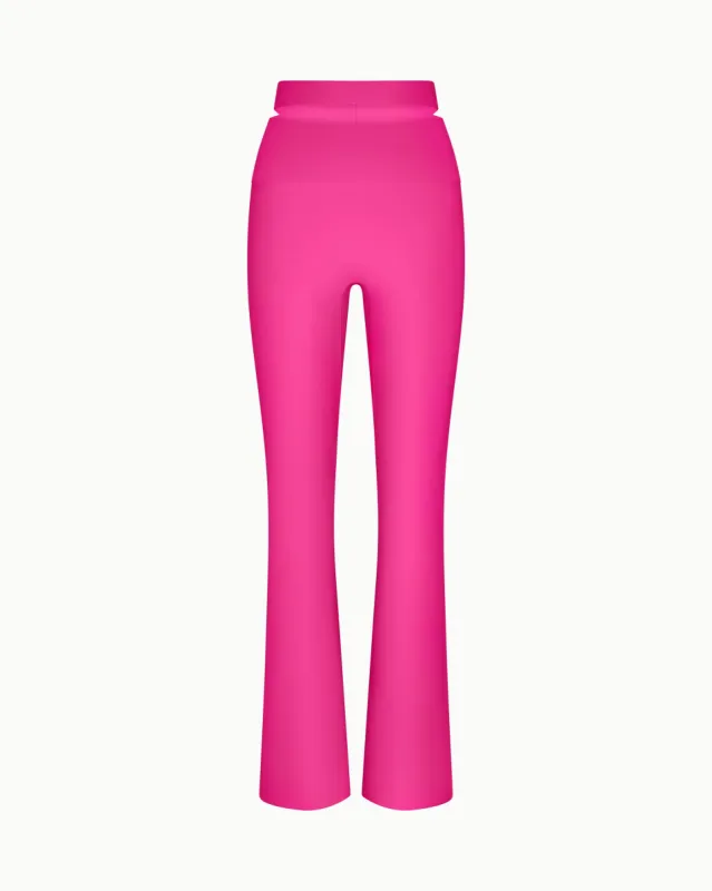 Sleek Stretch Cutout Foldover Pant | Fuchsia sold by KHY