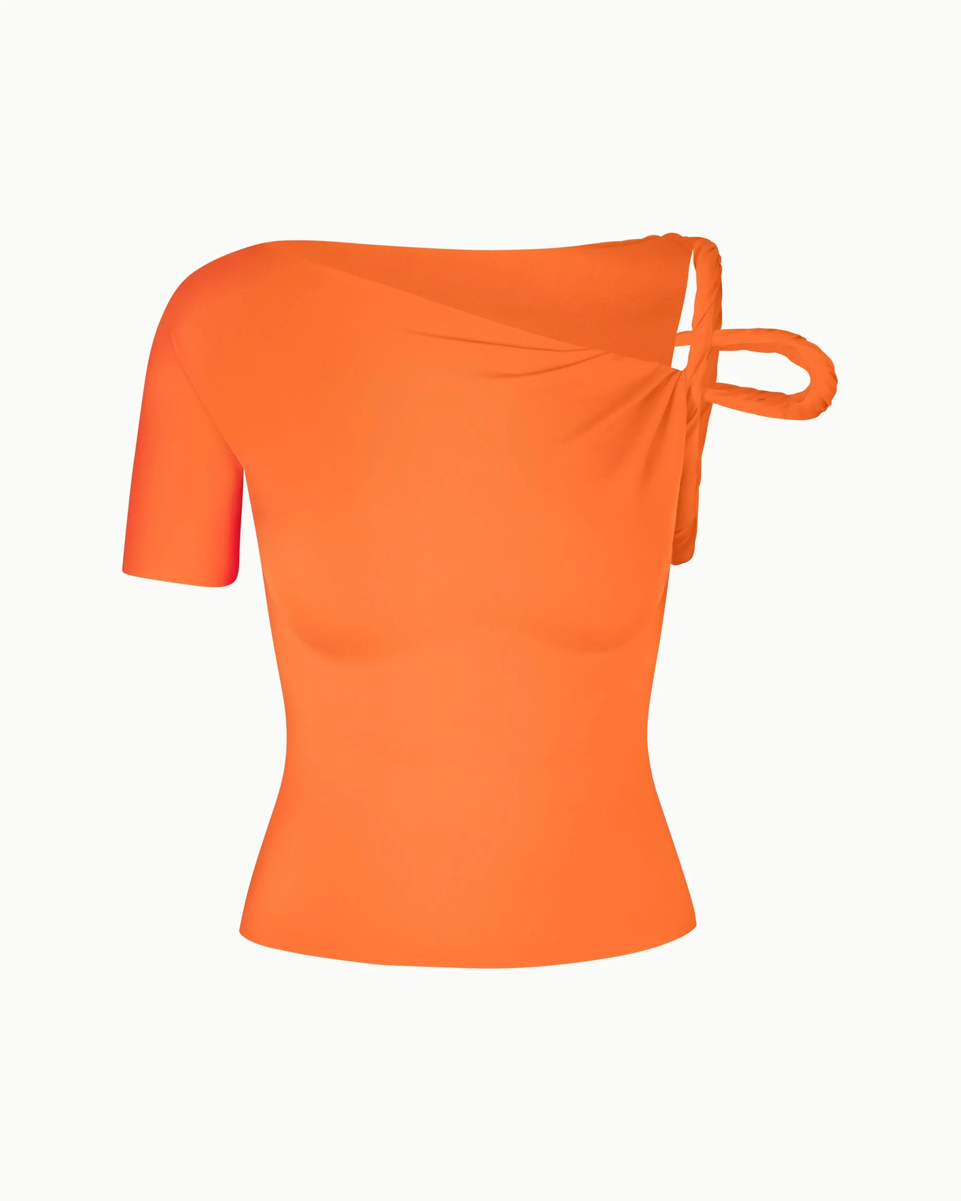Sleek Stretch Twisted Top | Papaya sold by KHY