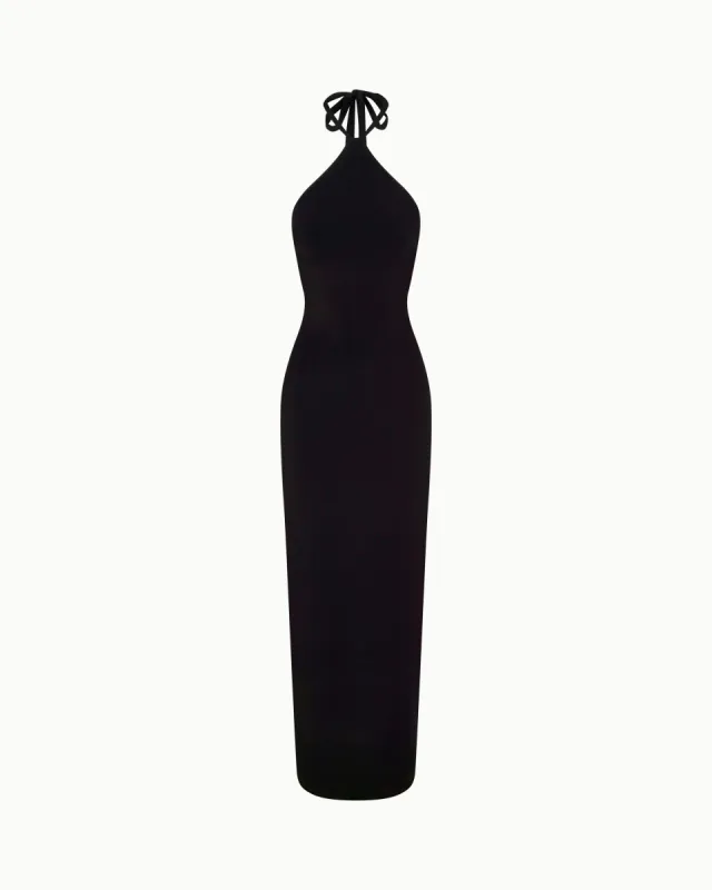 Soft Stretch Halter Maxi Dress | Black sold by KHY