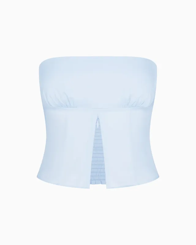 Poplin Tube Top | Ice Blue sold by KHY