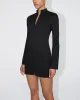 Poplin Zip Mini Dress | Black sold by KHY