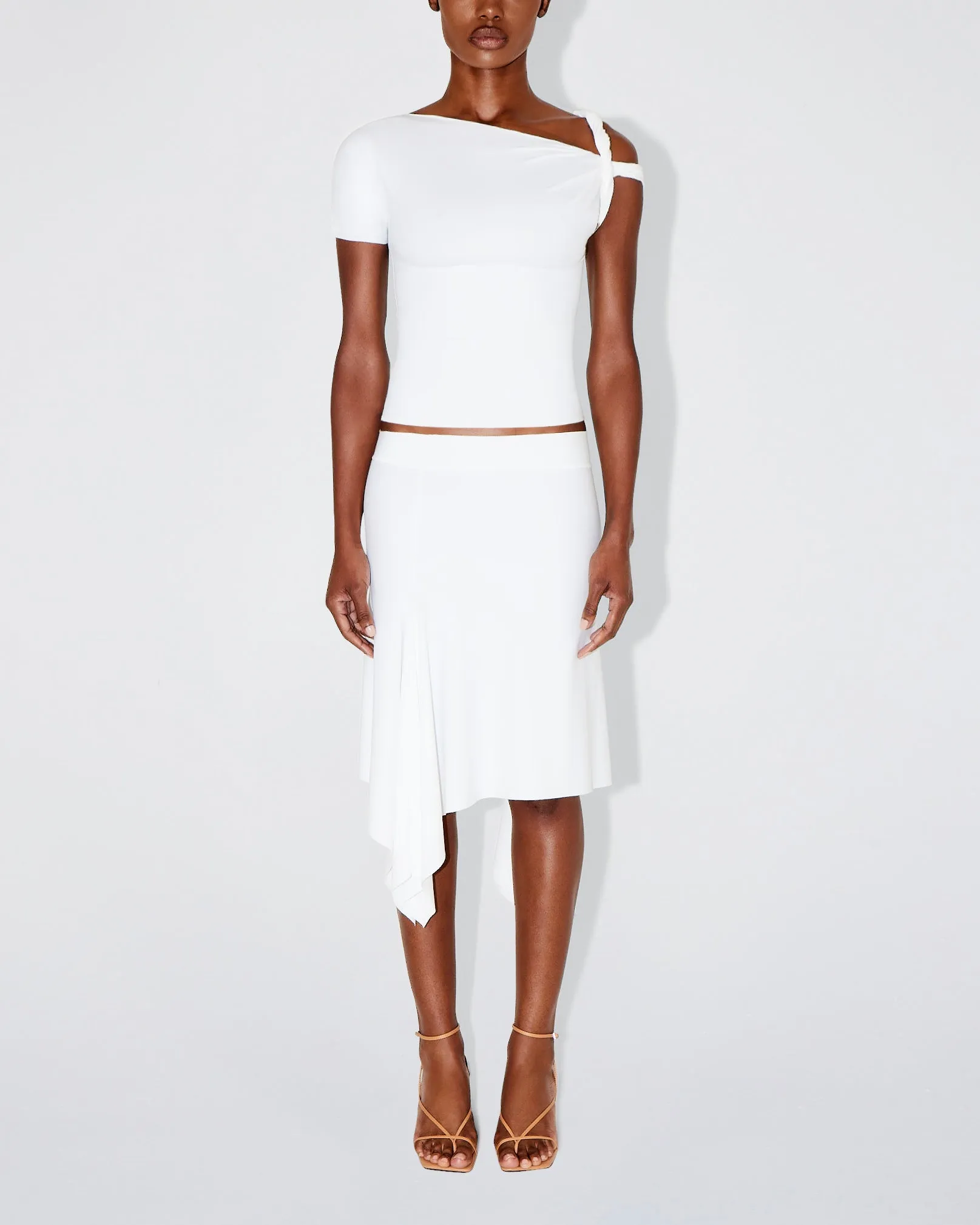 Sleek Stretch Twisted Top | Bright White sold by KHY product image thumbnail 2