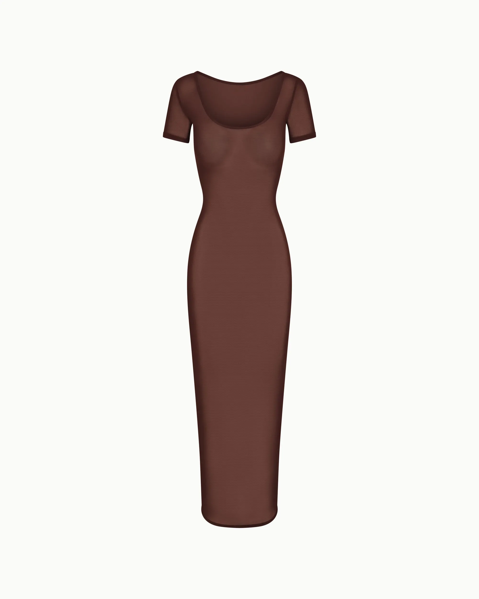 Mesh Scoop Neck Maxi Dress | Chocolate sold by KHY