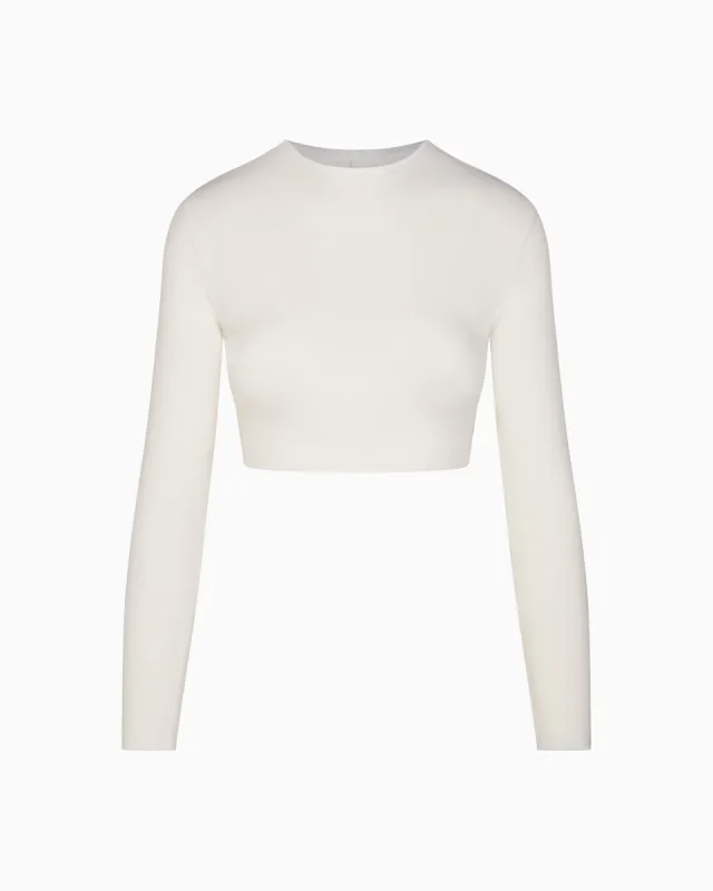 Long Sleeve Wrap Top | Ecru sold by KHY