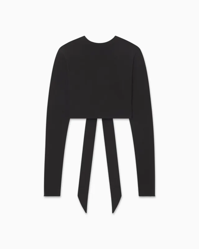 Long Sleeve Wrap Top | Black sold by KHY