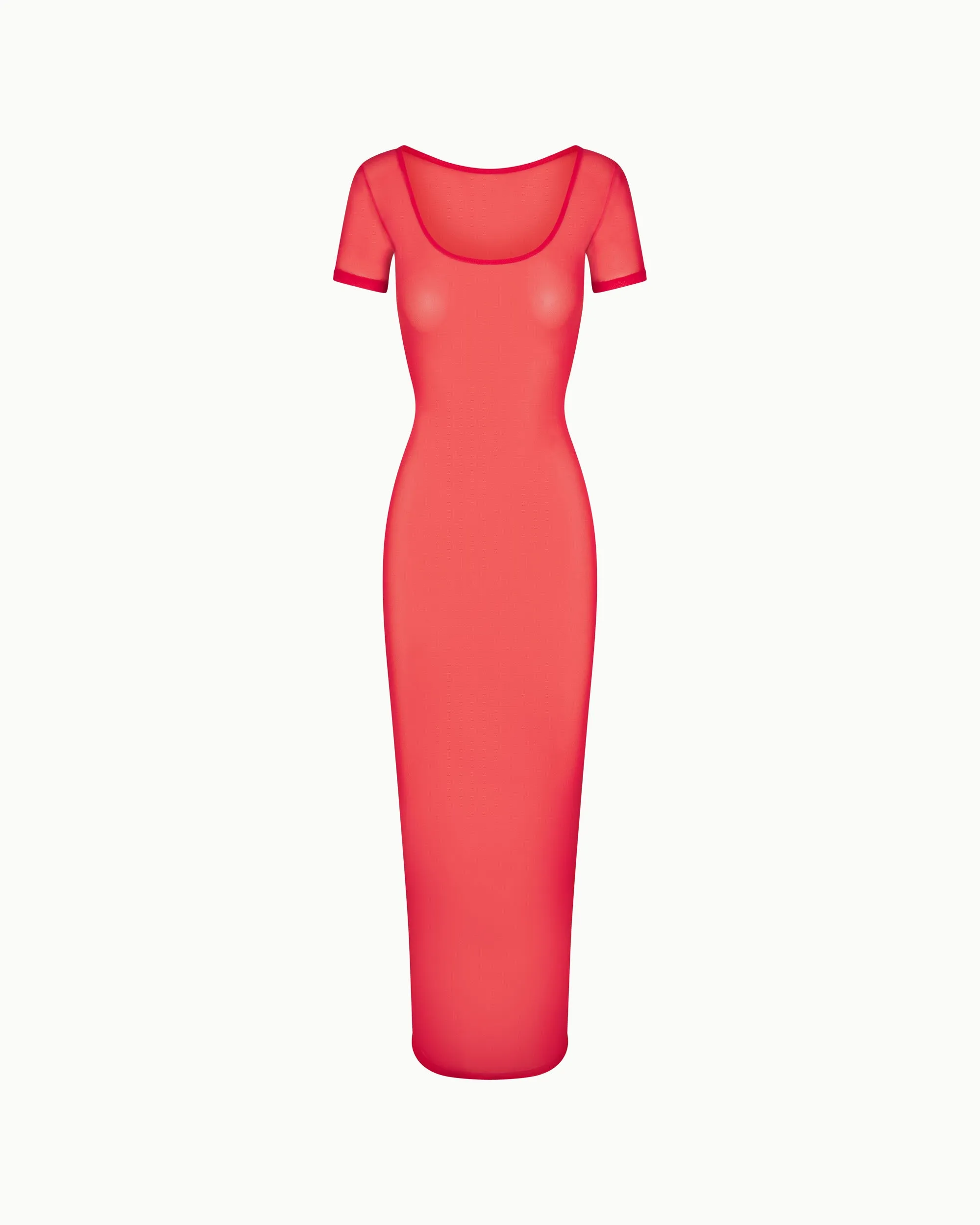 Mesh Scoop Neck Maxi Dress | Cherry sold by KHY