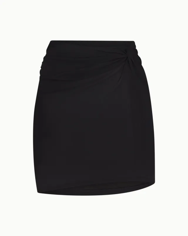 Mesh Twist Mini Skirt | Black sold by KHY