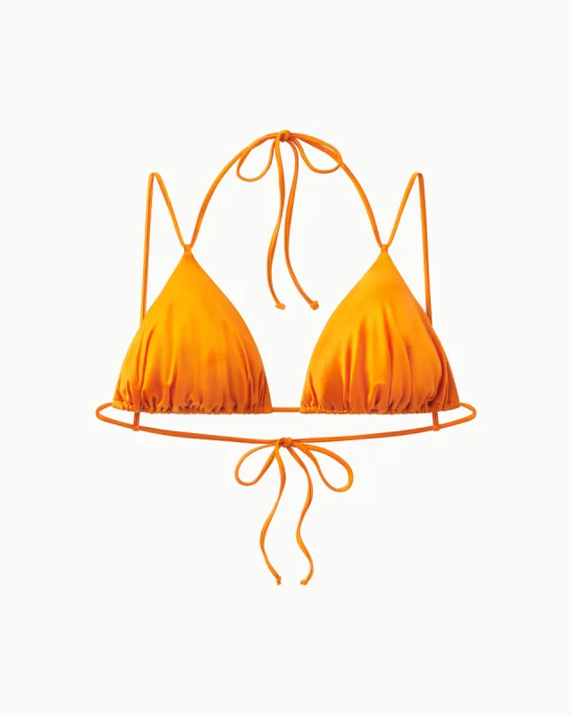 Ruched Triangle Bikini Top | Tangerine sold by KHY