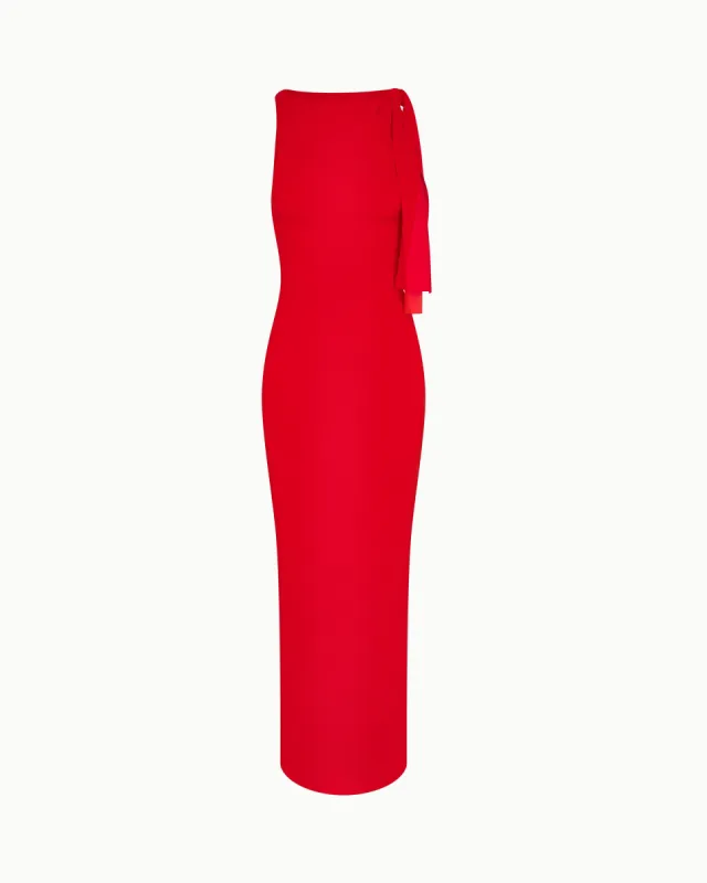 Sueded Stretch Knotted Maxi Dress | Tomato sold by KHY