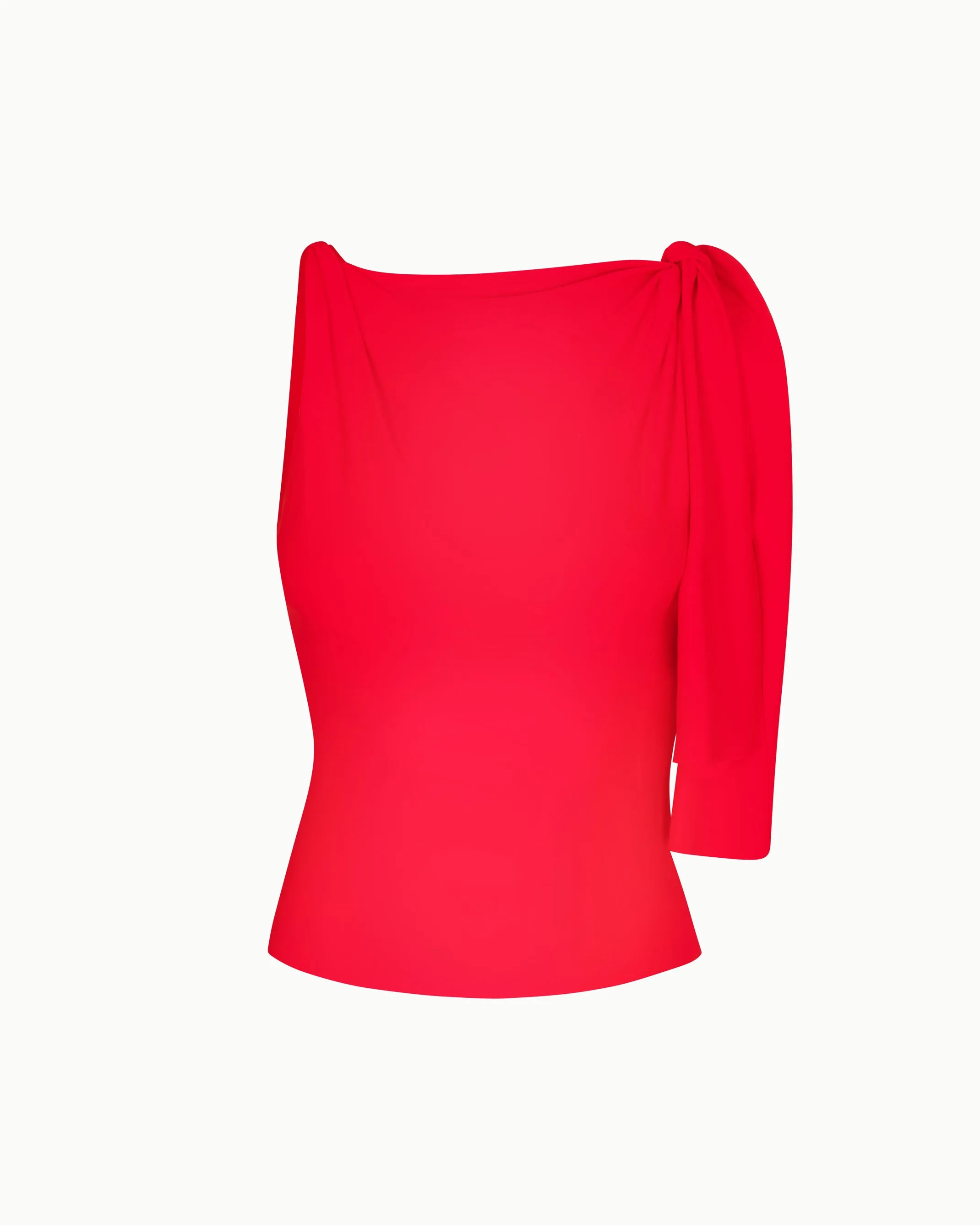 Sleek Stretch Knotted Top | Tomato sold by KHY