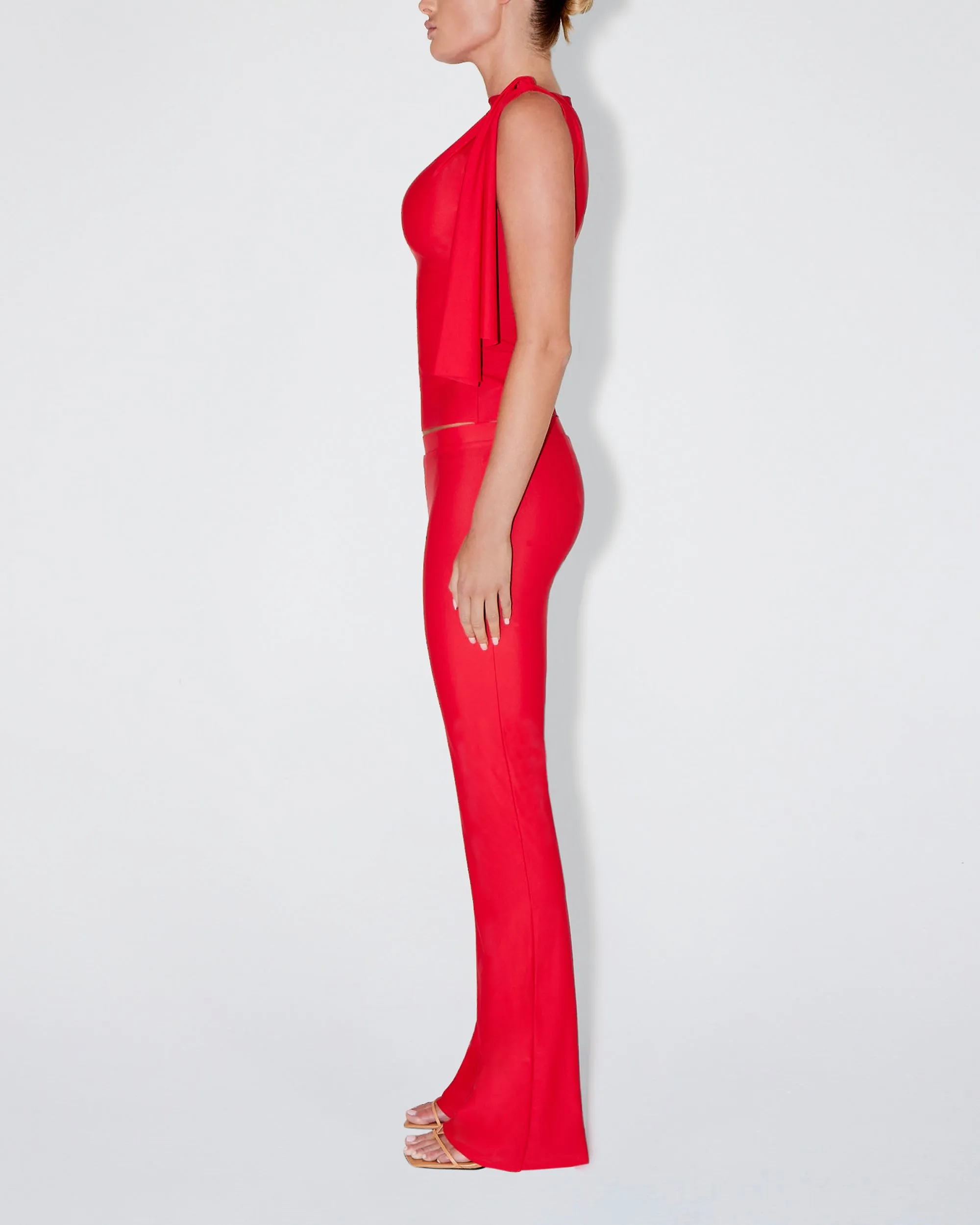 Sleek Stretch Knotted Top | Tomato sold by KHY product image thumbnail 3