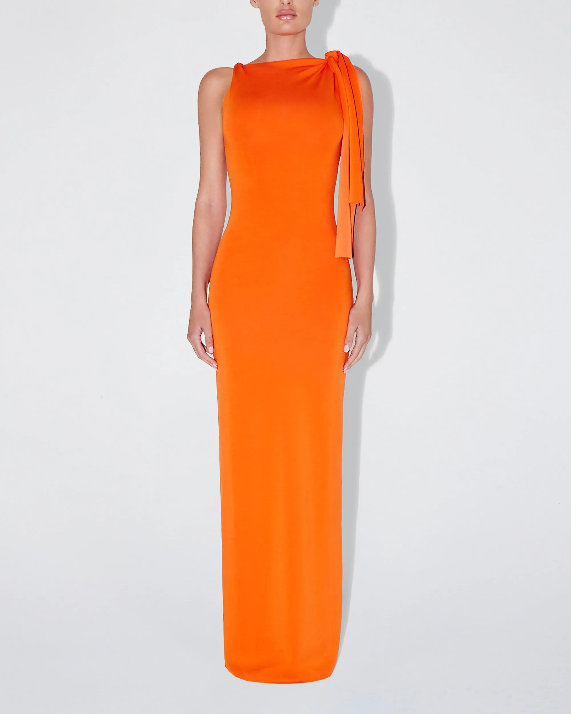 Sueded Stretch Knotted Maxi Dress | Papaya sold by KHY product image thumbnail 2