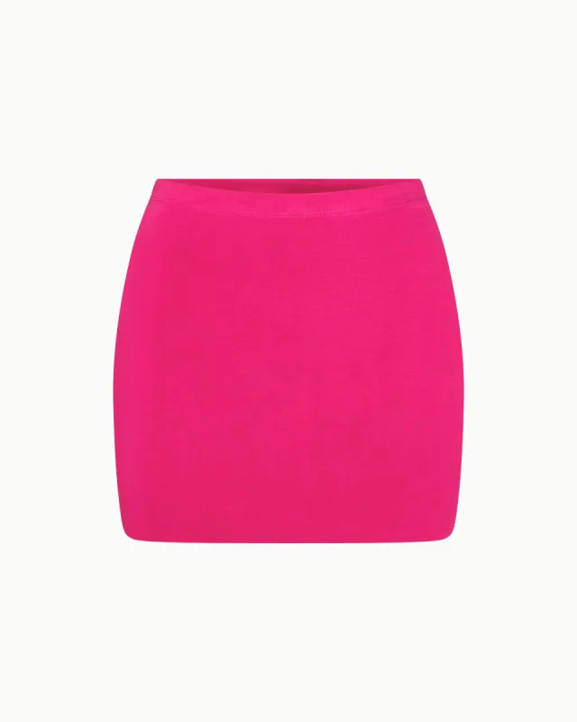 Sueded Stretch Ultra Mini Skirt | Fuchsia sold by KHY