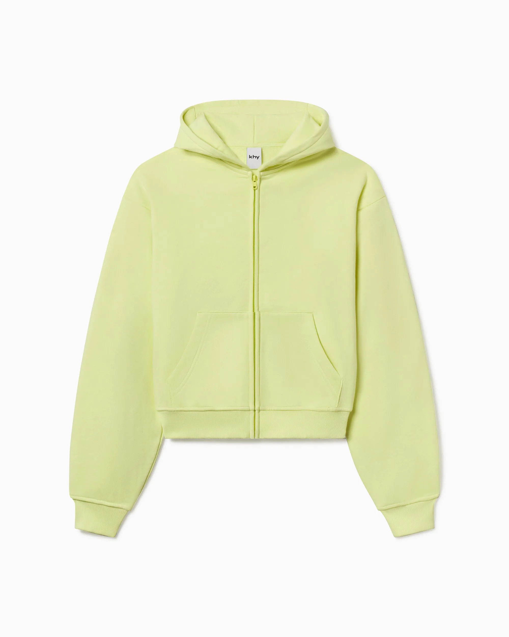 Fleece Zip Hoodie with Oversized Hood | Limoncello sold by KHY
