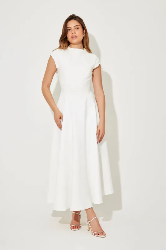 The Ultimate Muse High Waist Cap Sleeve Midi Dress sold by Odd Muse