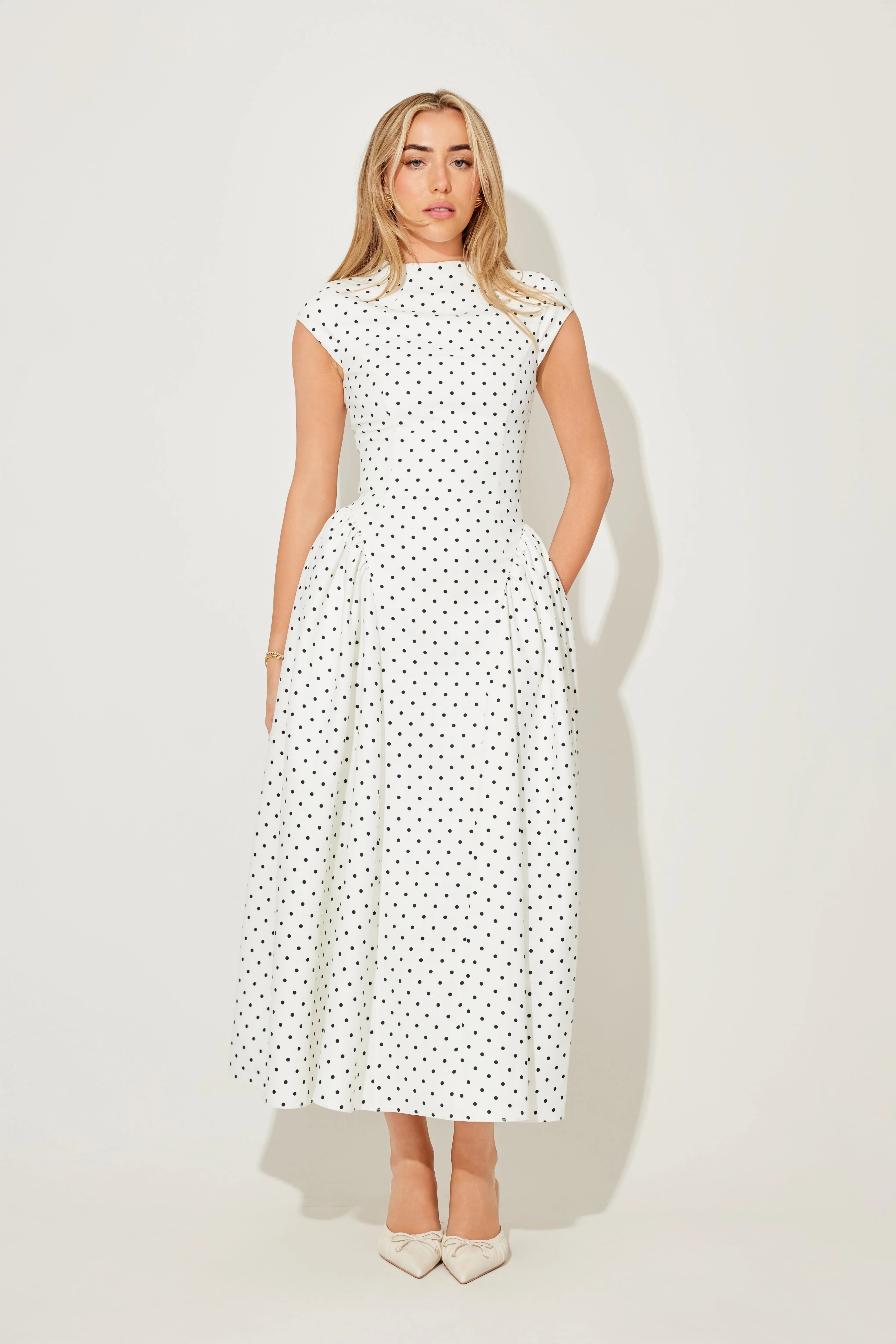 The Ultimate Muse Cap Sleeve Gathered Midi Dress sold by Odd Muse