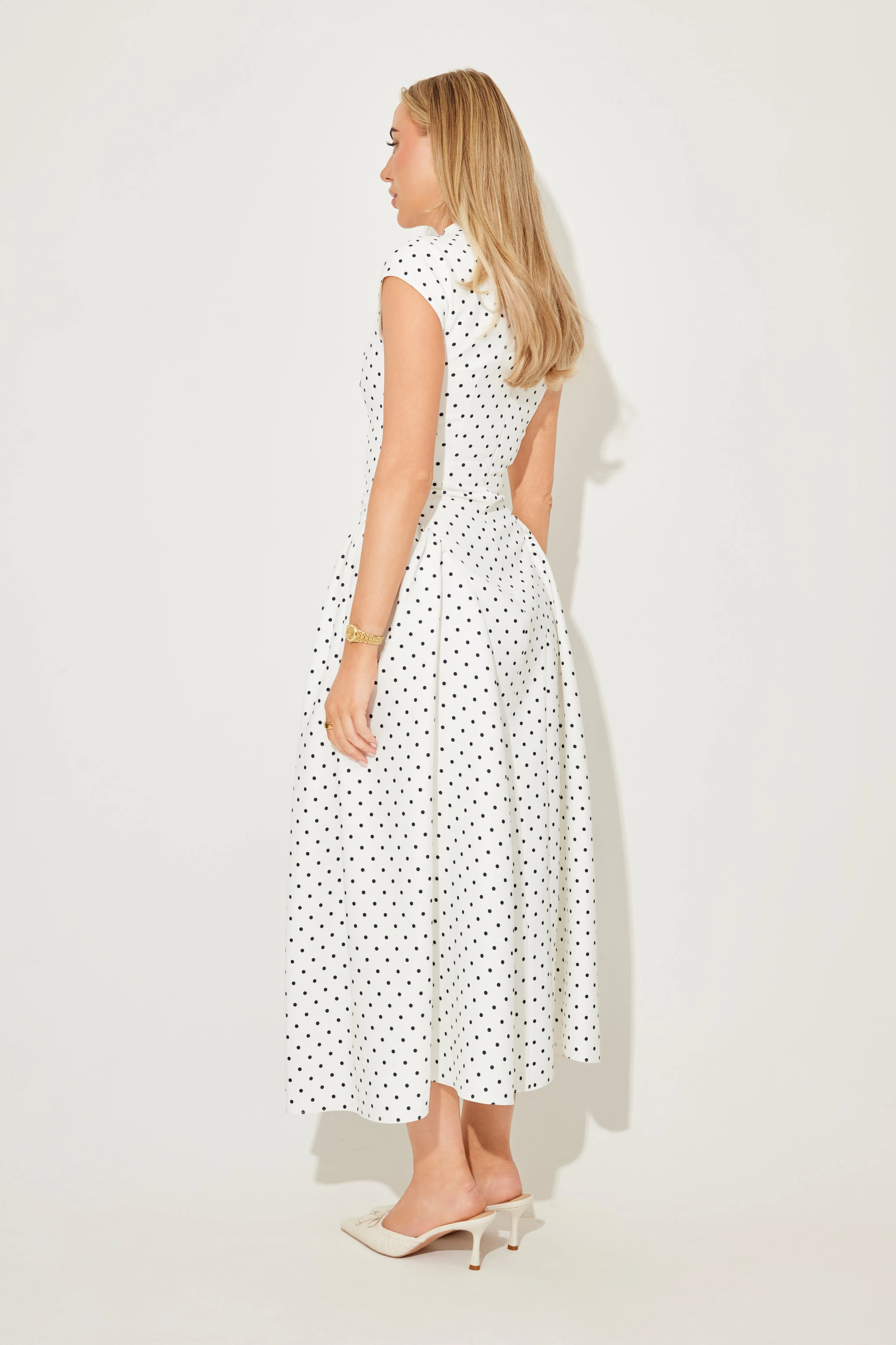 The Ultimate Muse Cap Sleeve Gathered Midi Dress sold by Odd Muse product image thumbnail 4