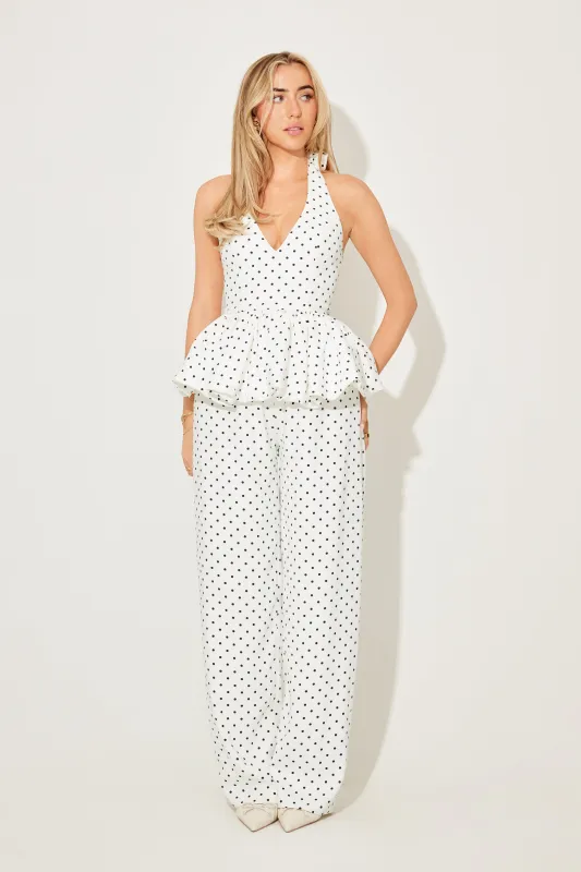 The Ultimate Muse Polka Dot Wide Leg Trousers sold by Odd Muse