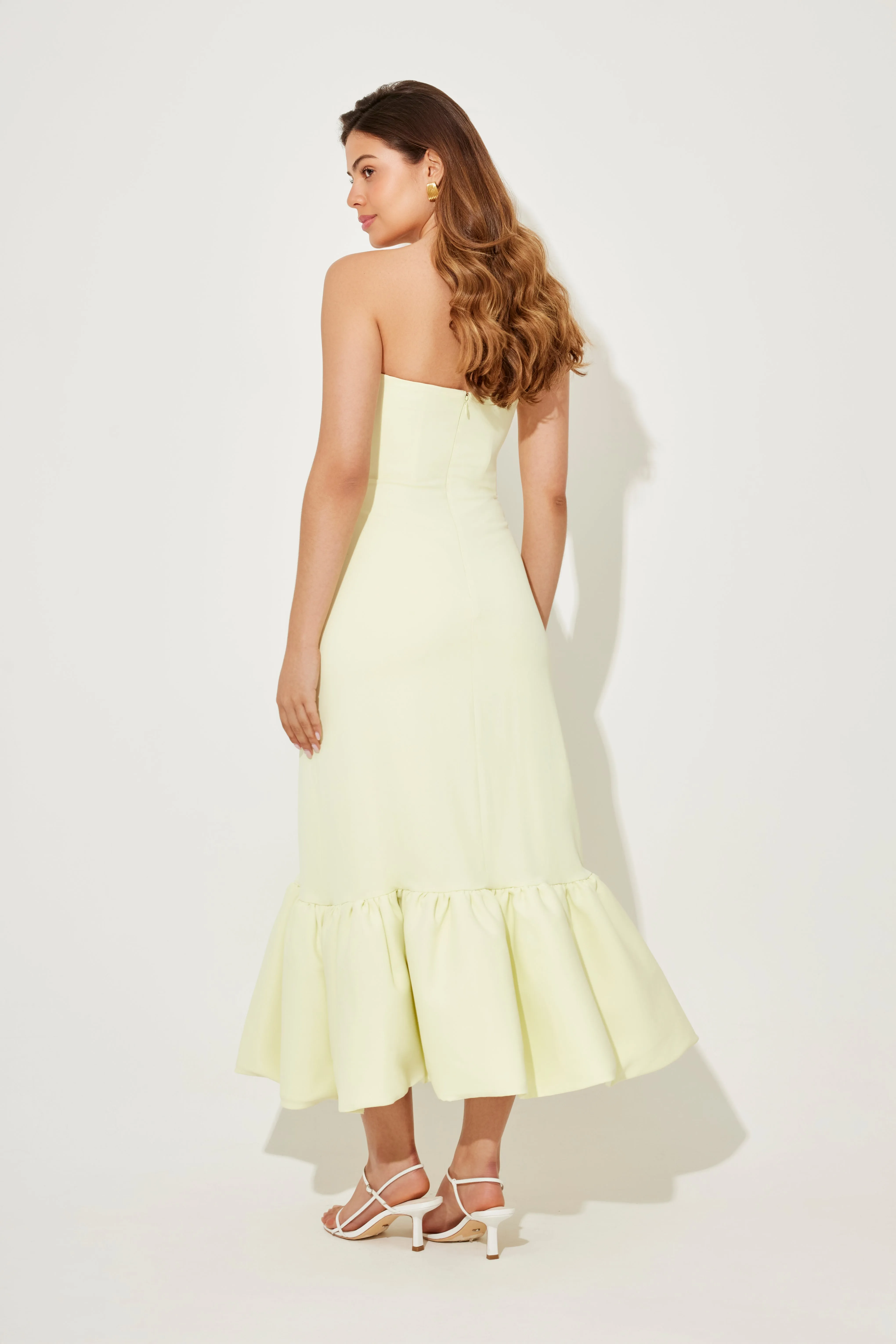 The Ultimate Muse Strapless Peplum Hem Midi Dress sold by Odd Muse product image thumbnail 4