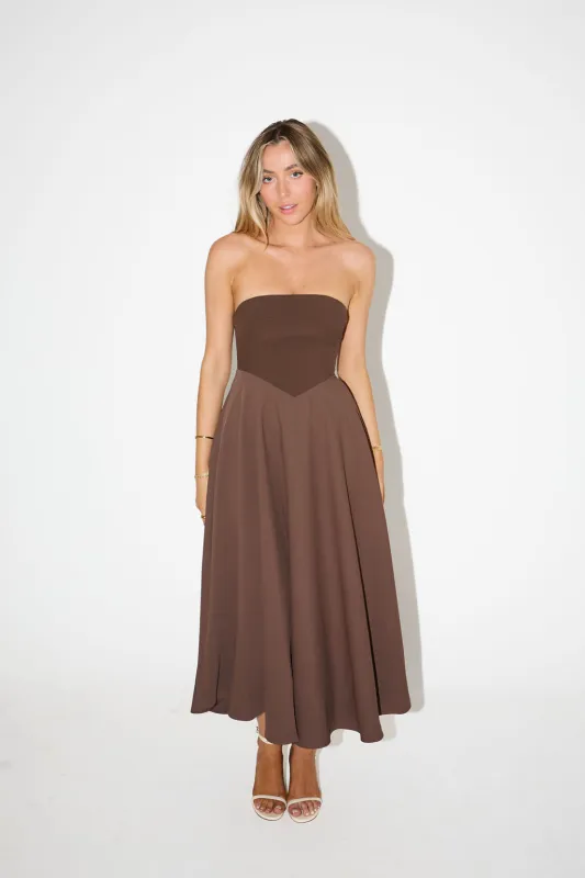 The Ultimate Muse Strapless Midi Dress sold by Odd Muse