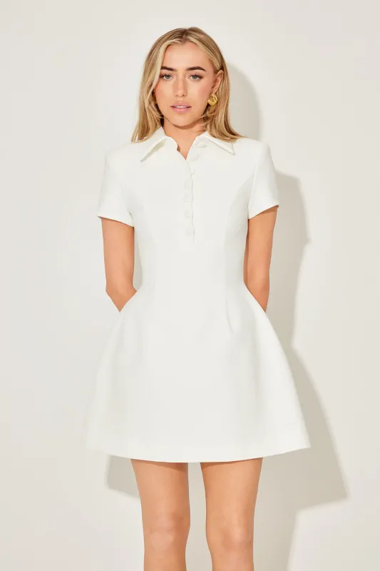 The Ultimate Muse Collared Mini Dress with Volume Skirt sold by Odd Muse