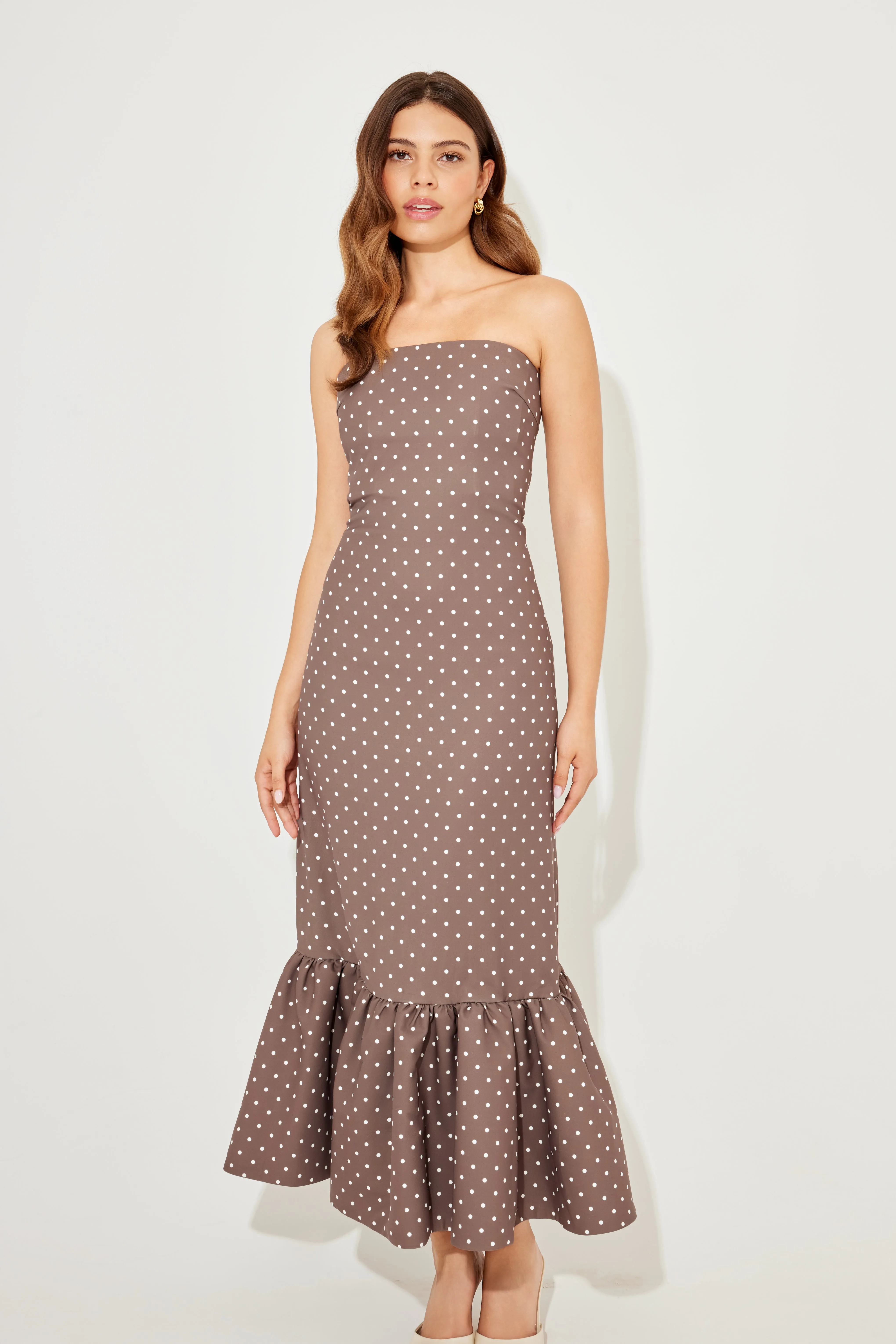 Strapless Peplum Midi Dress sold by Odd Muse product image thumbnail 2