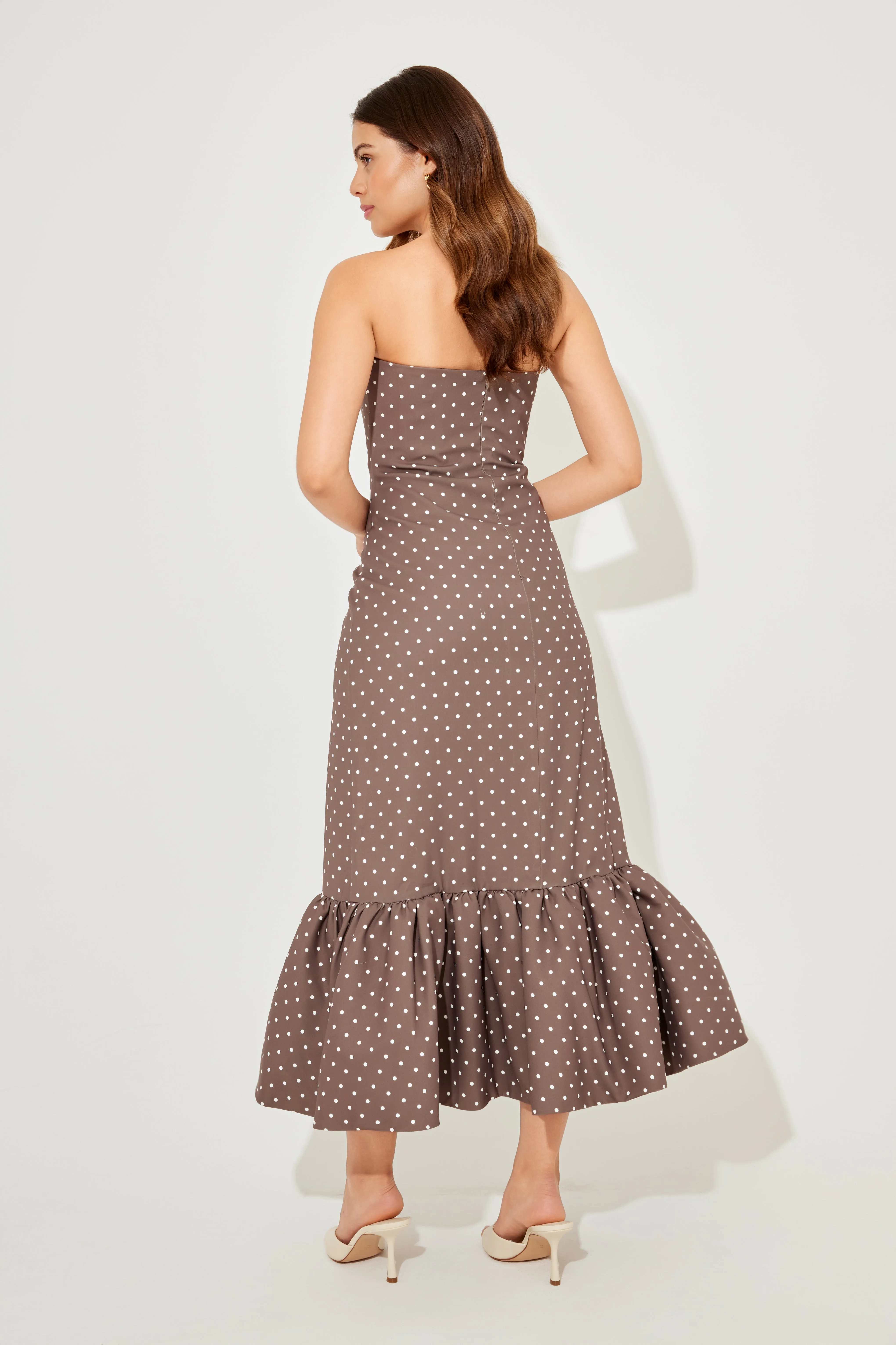 Strapless Peplum Midi Dress sold by Odd Muse product image thumbnail 4