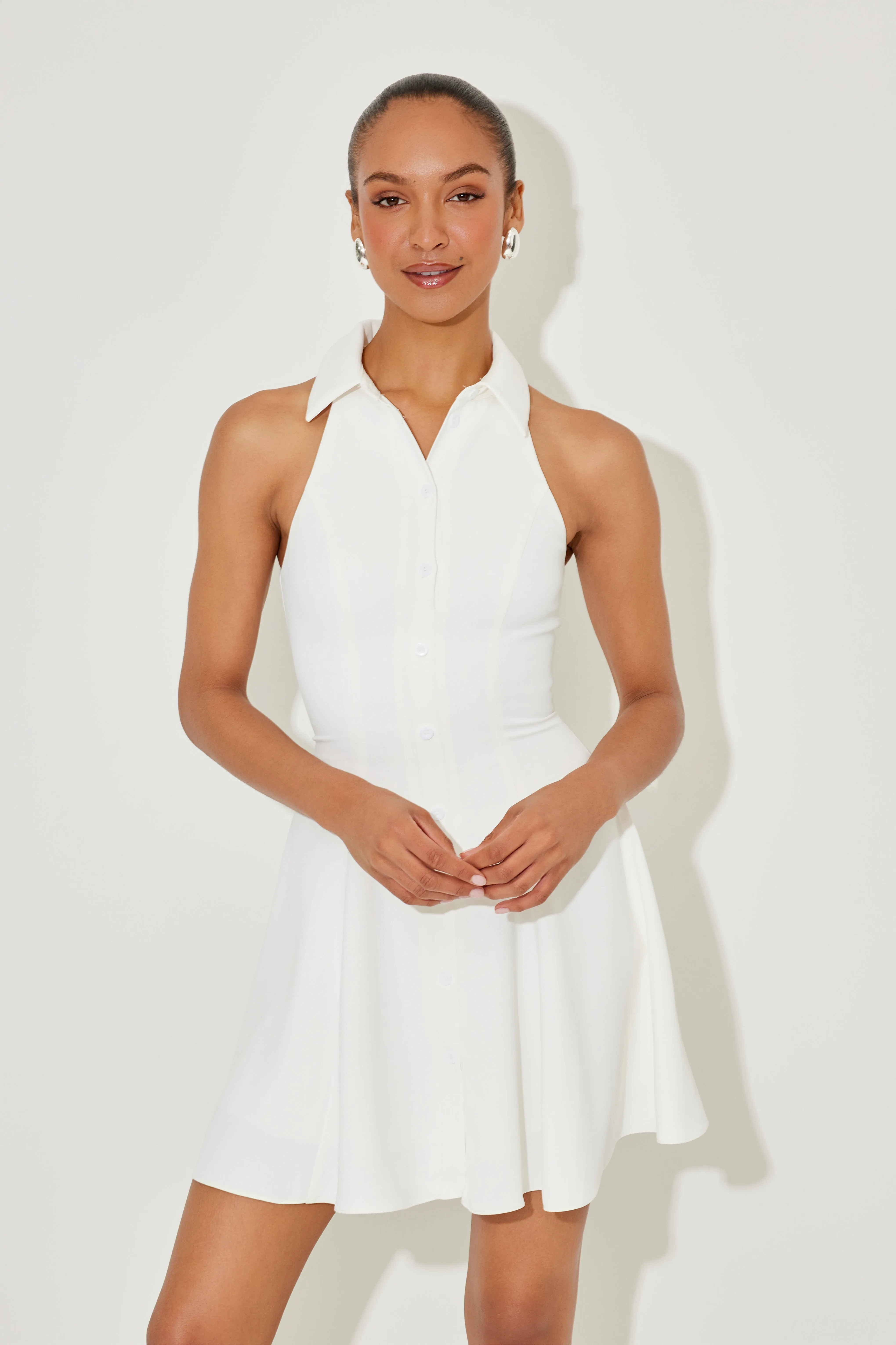 Flowy Collared Mini Dress sold by Odd Muse product image thumbnail 5