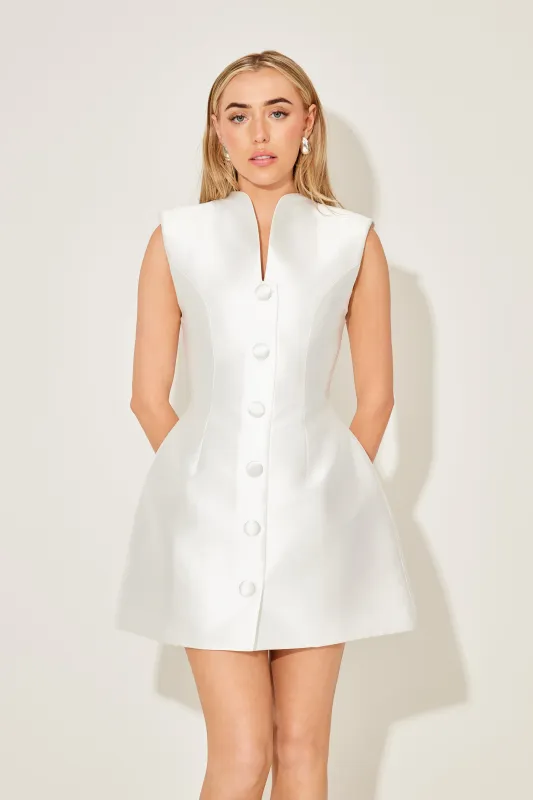 Satin Buttoned Mini Dress sold by Odd Muse