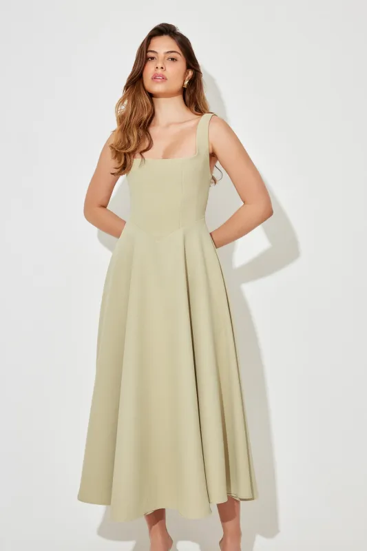 Square Neck Midi Dress sold by Odd Muse
