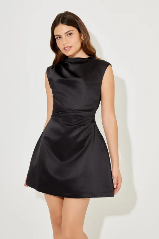 Satin Straight Neck Mini Dress sold by Odd Muse
