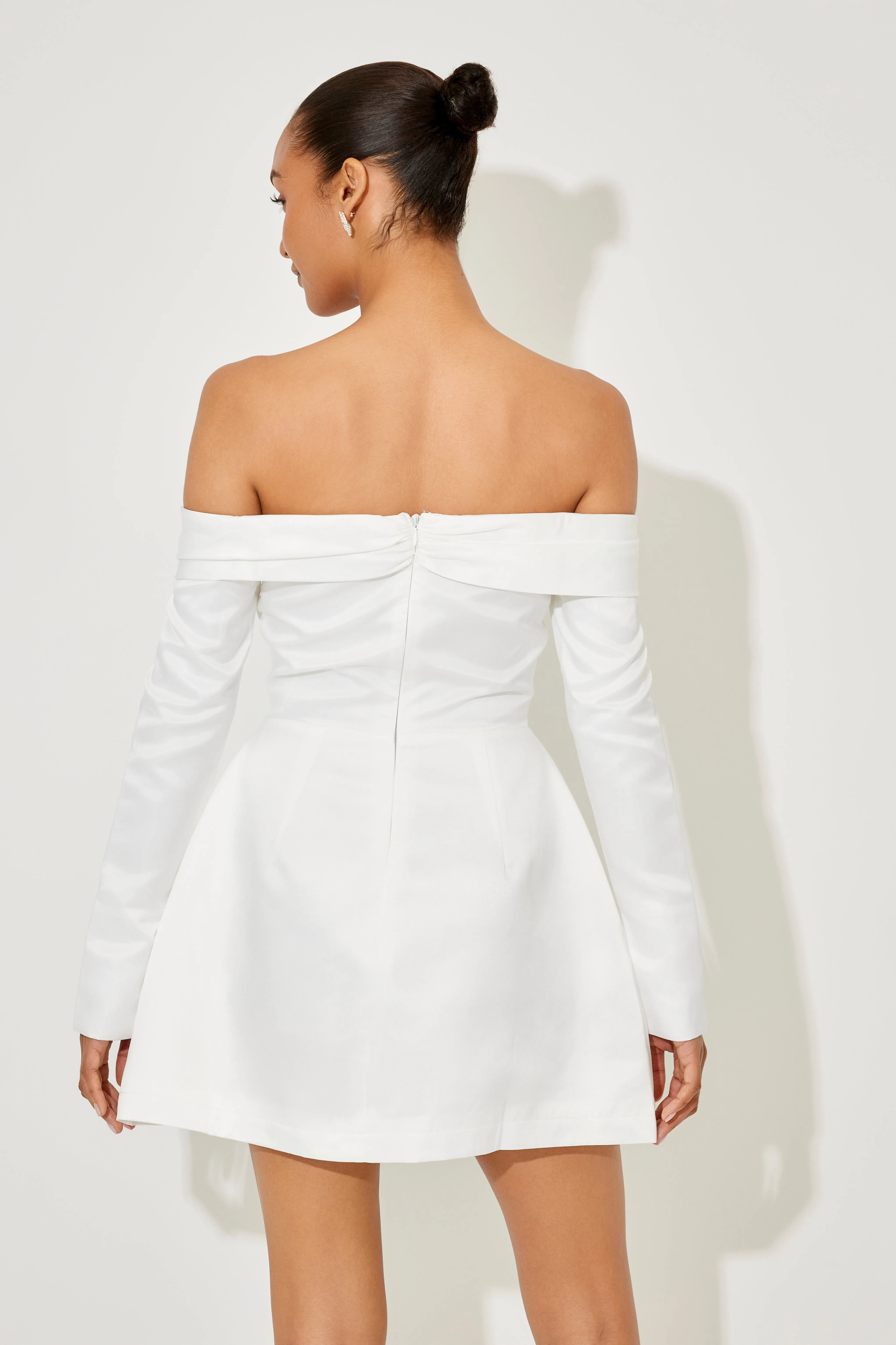 Satin Bardot Mini Dress sold by Odd Muse product image thumbnail 3