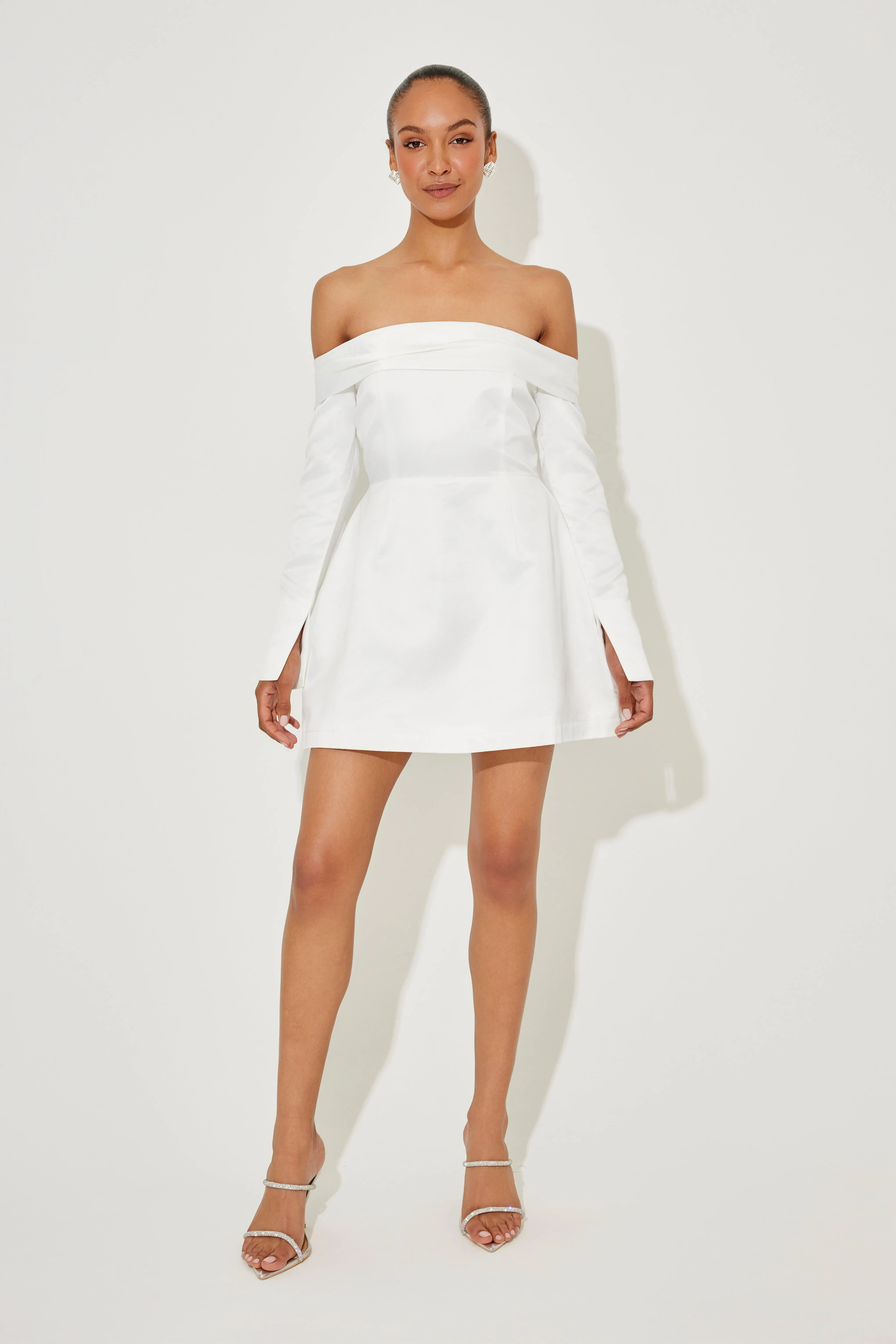 Satin Bardot Mini Dress sold by Odd Muse product image thumbnail 4