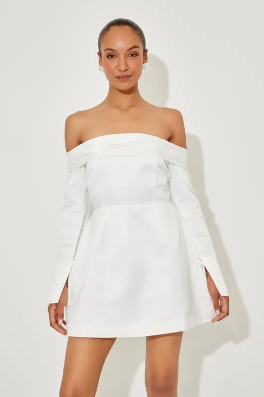 Satin Bardot Mini Dress sold by Odd Muse