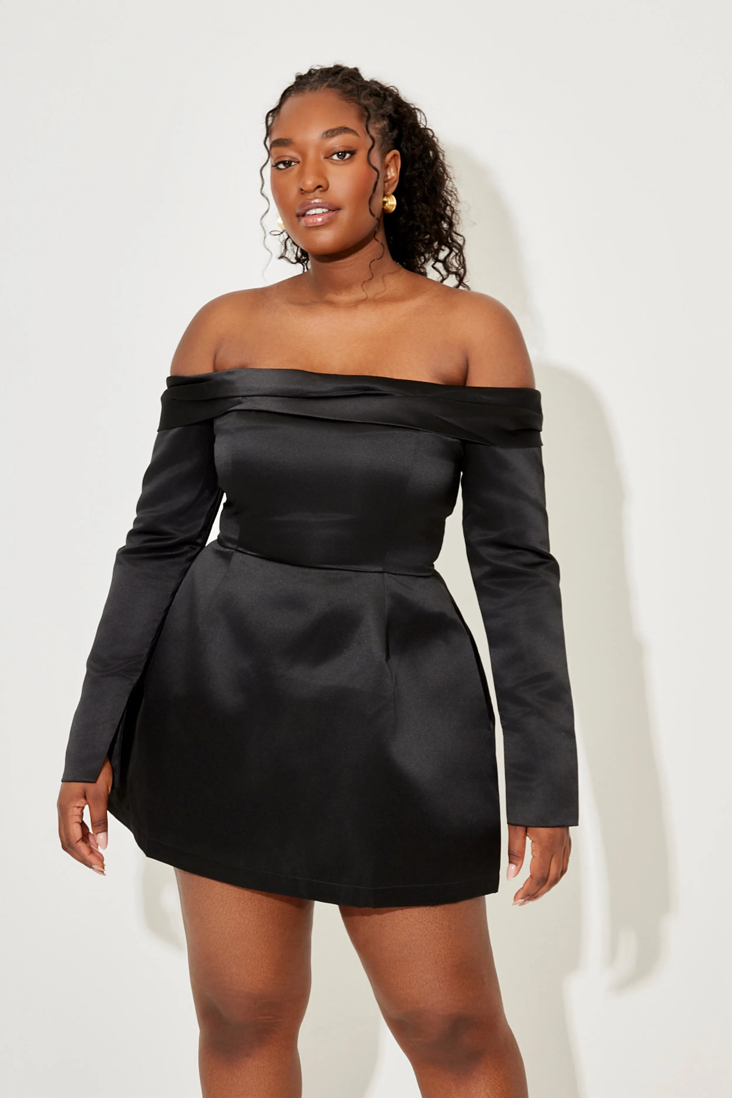 Satin Bardot Mini Dress sold by Odd Muse product image thumbnail 5