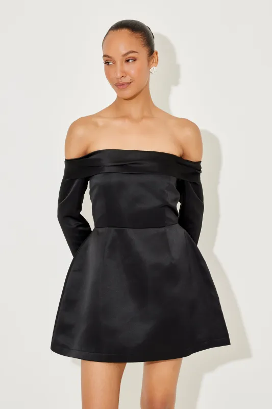 Satin Bardot Mini Dress sold by Odd Muse