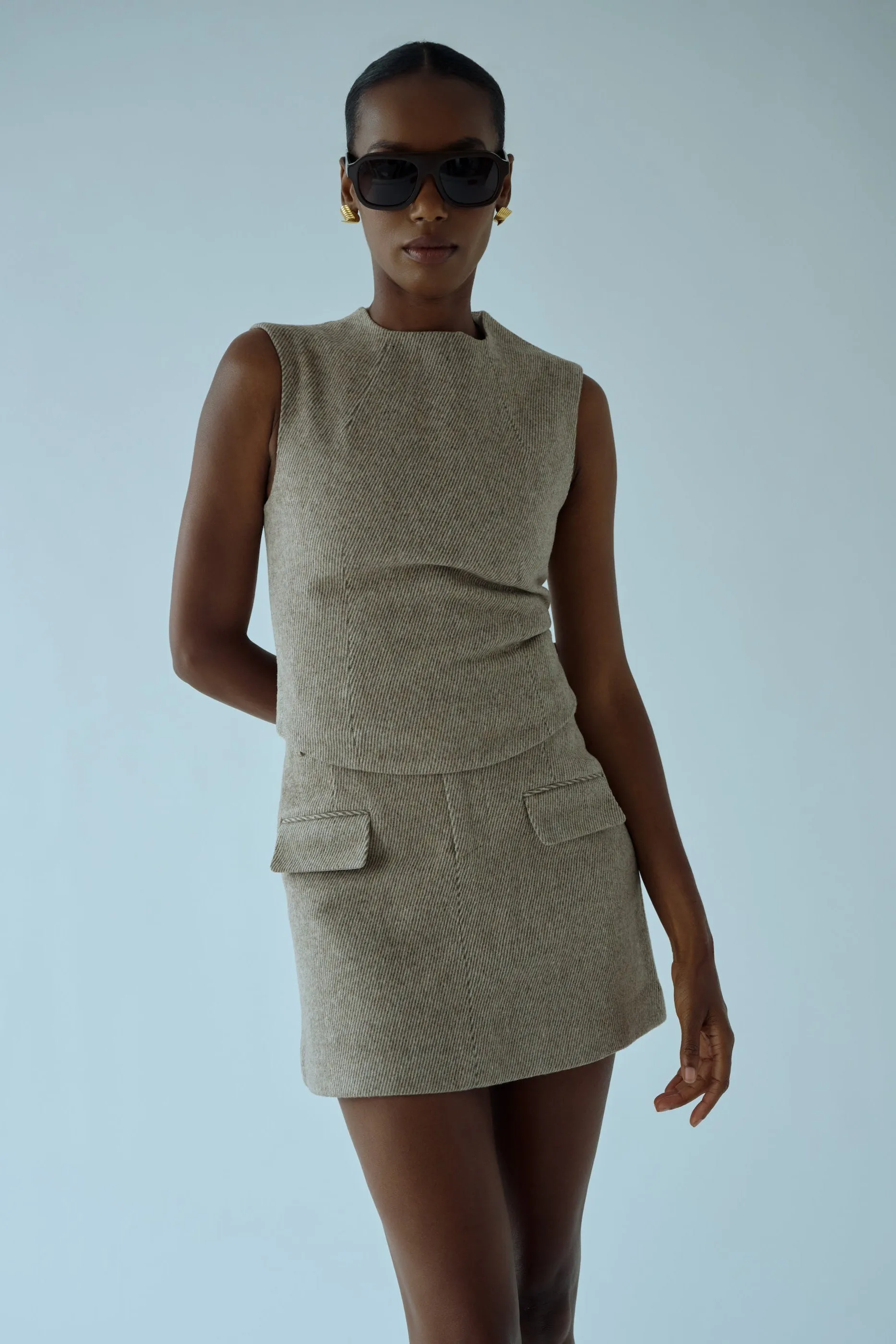 Tweed Sleeveless Top sold by Odd Muse