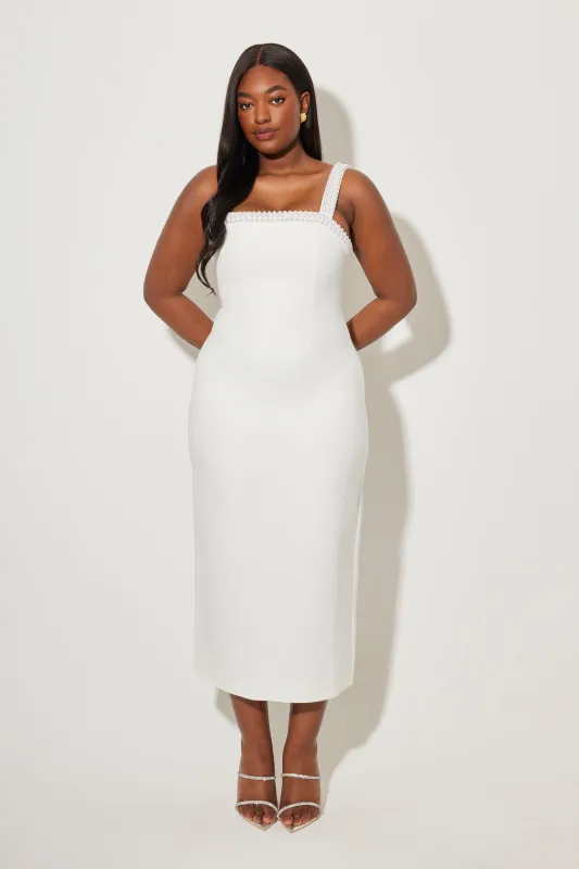 Pearl Trim Midi Dress sold by Odd Muse