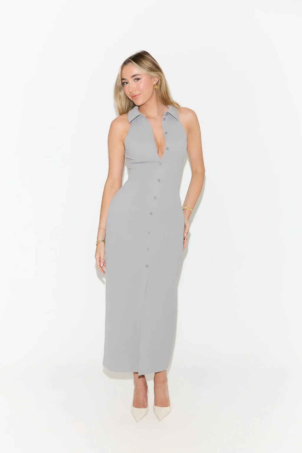 Collar Maxi Dress sold by Odd Muse product image thumbnail 5