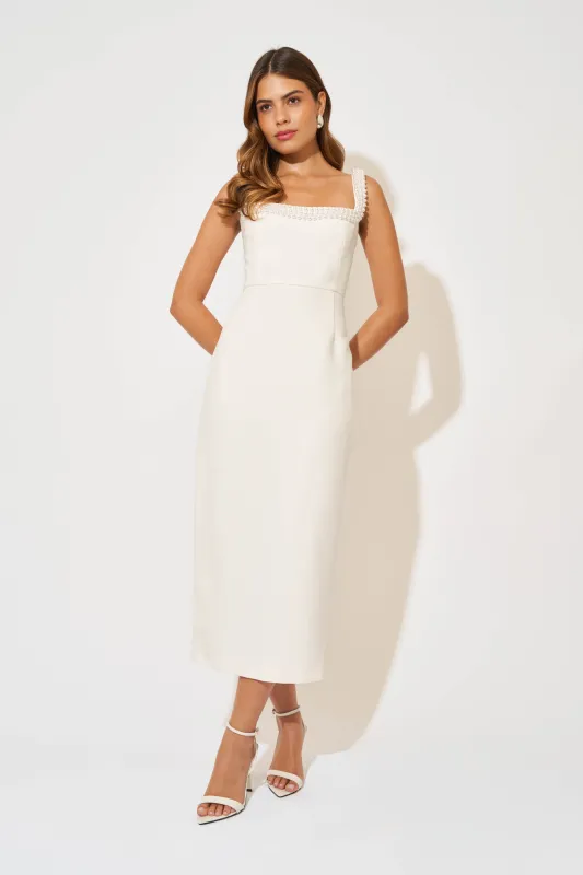 Pearl Trim Midi Dress sold by Odd Muse