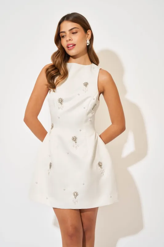 Satin Crystal Mini Dress sold by Odd Muse