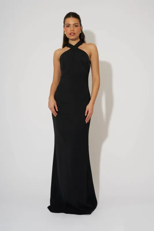 Cross Halter Neck Maxi Dress sold by Odd Muse